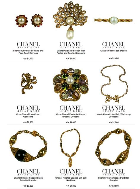 coco chanel vintage costume jewelry|More.